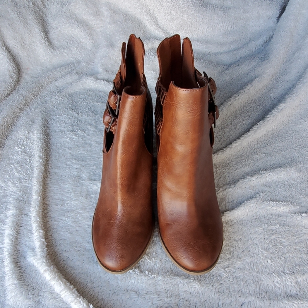 Brown booties size 12 heeled